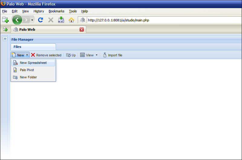 Create new Spreadsheet